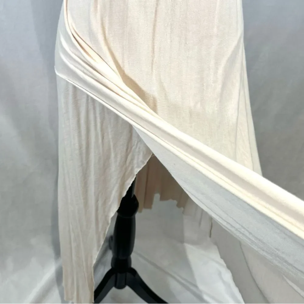 Free People ivory cross rope detail backless asymmetrical midi dress size small - Picture 10 of 12
